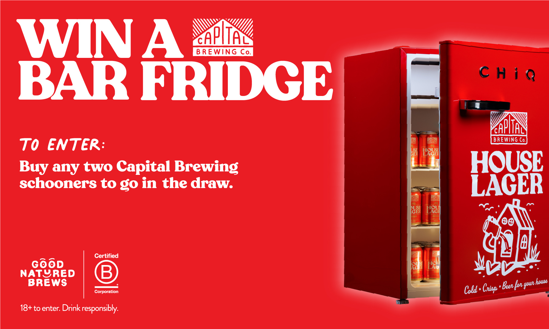 Win A 90L Capital Brewing Co. Bar Fridge image